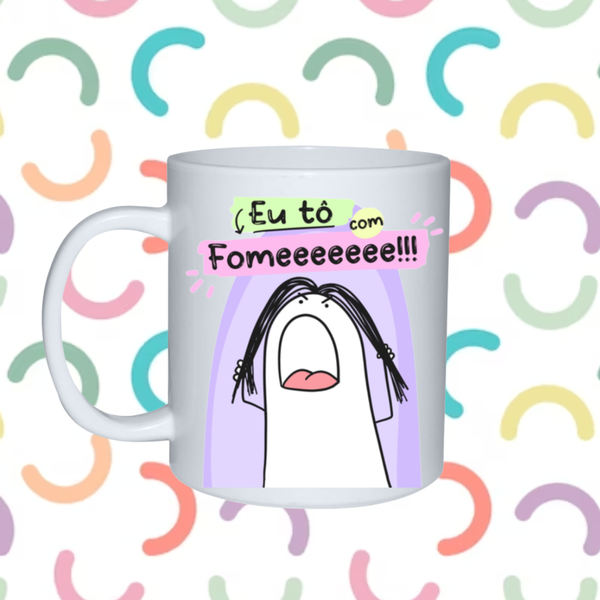 Caneca 325ml Namorados Meme Flork Cerâmina Envio Imediato