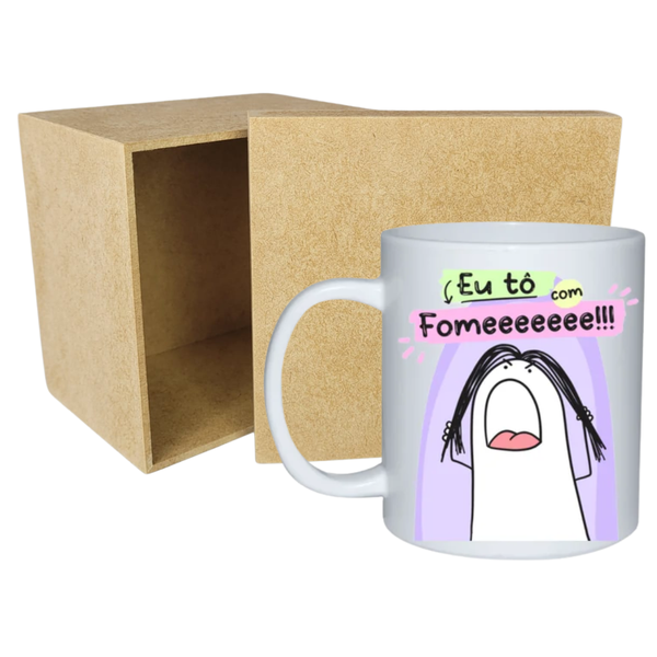 Caneca 325ml Namorados Meme Flork Cerâmina Envio Imediato