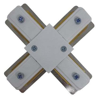 Emenda Conector Para Trilho Eletrificado Em X Branco