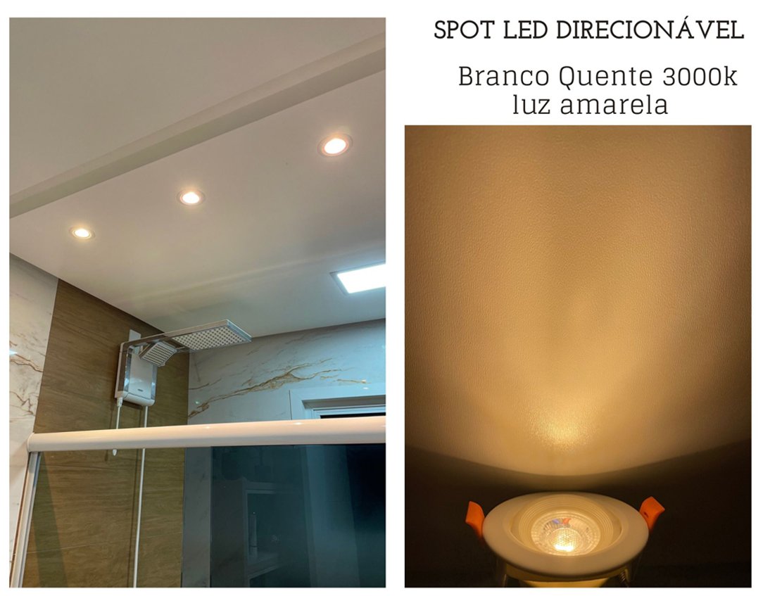 Spot Led Embutir Redondo 5w Direcionavel Branco Quente