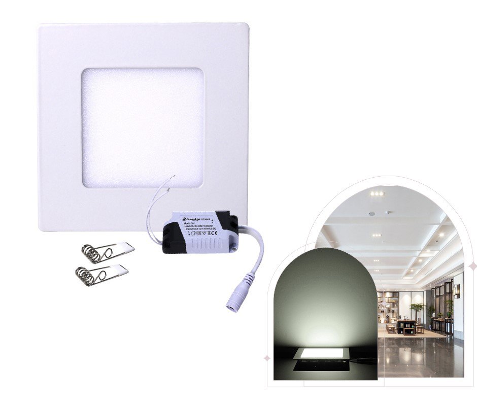 plafon 3w embutir quadrado branco frio