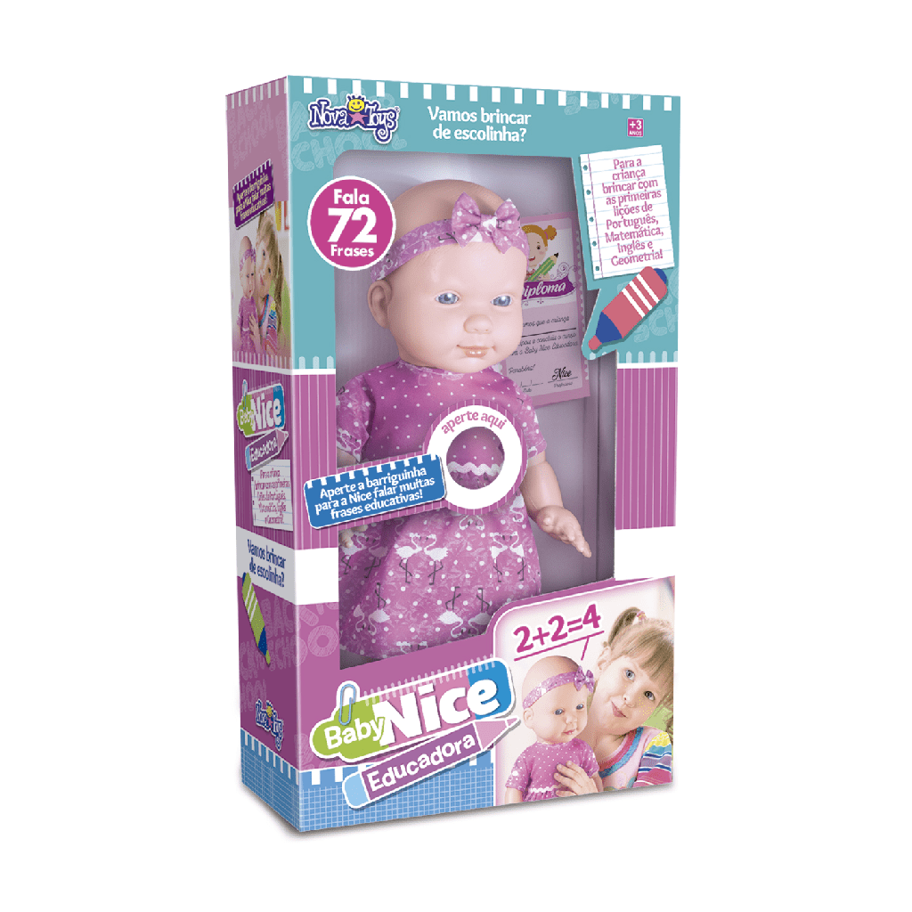 2104 boneca nova toys baby nice com 72 frases 1
