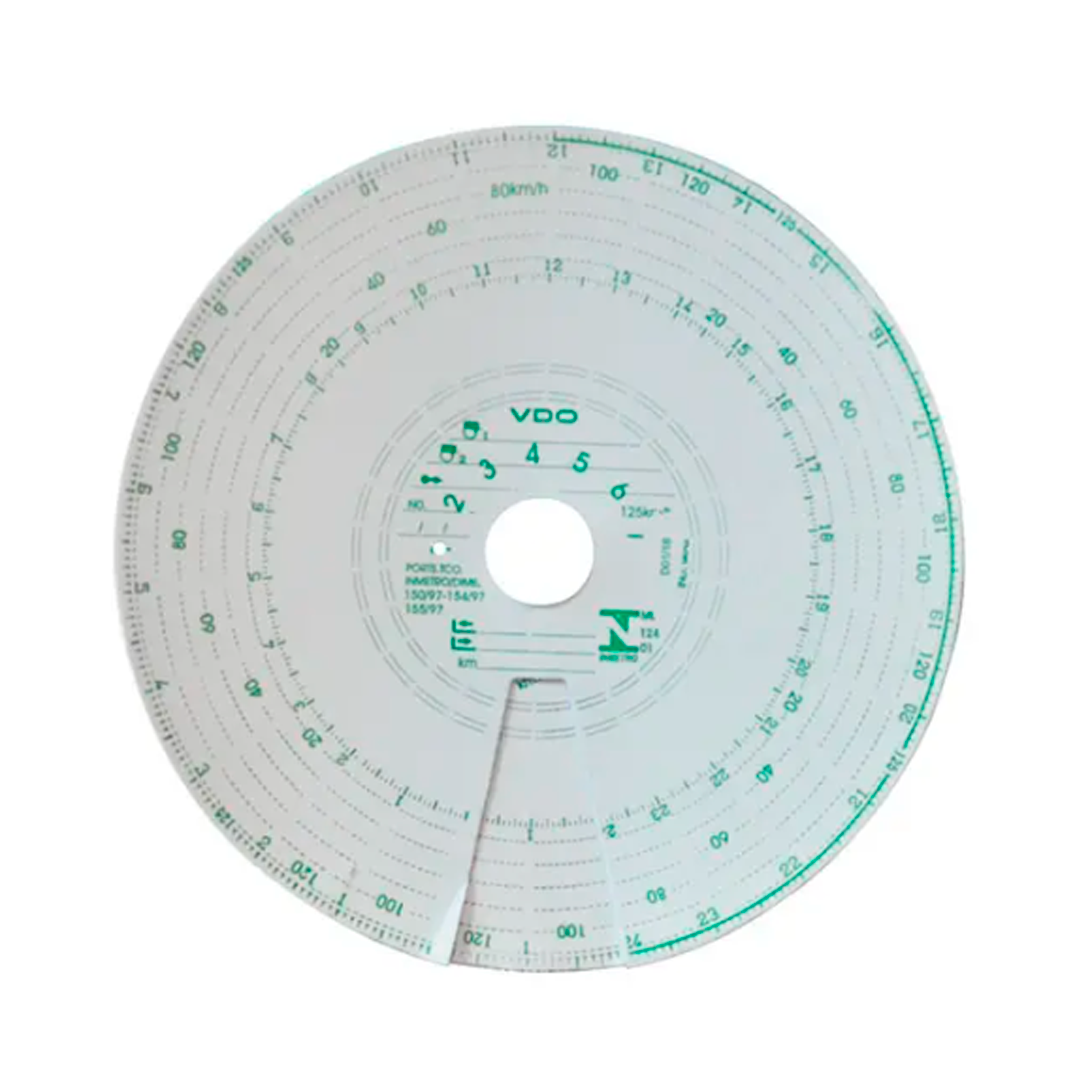 Dischetti Tachigrafo Diagramma 125 Km/h - Confezione Da 100 Pezzi, Conformi Al Regolamento CEE 3821/85 (10 Confezioni Da 100 L'uno)