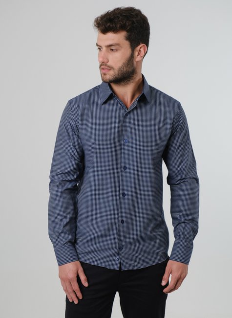 Camisa Xadrez Social Casual Masculina Slim Passa Fácil Luxo