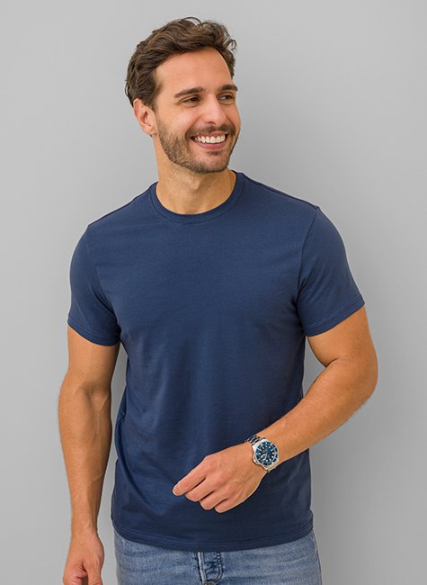 Camisa algodão slim fit · Cinza Muito Escuro, Azul-marinho · Camisas