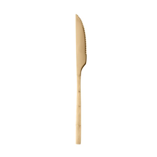 conjunto 6 facas de churrasco de aco inox bambu elegant champanhe 223cm lyor 9657