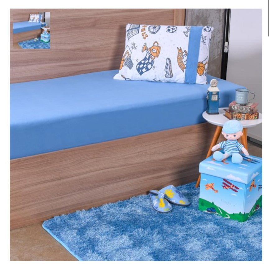 Kit Cobre Leito e Jogo de Cama Kids Infantil Solteiro Malha 100