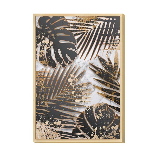Quadro Decorativo Jardim Dourado Gold Plantas Folhas Jardim Quarto Sala Quadro Decorativo Jardim Dourado Gold Plantas Folhas Jardim Quarto Sala