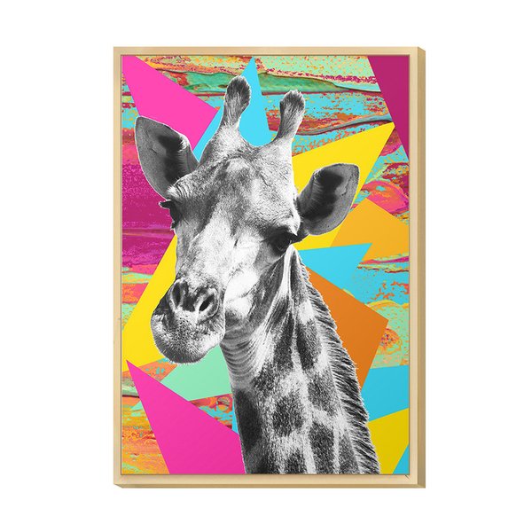 Quadro Decorativo para Quarto Casal Surreal Girafa Colorido Quadro Decorativo para Quarto Casal Surreal Girafa Colorido