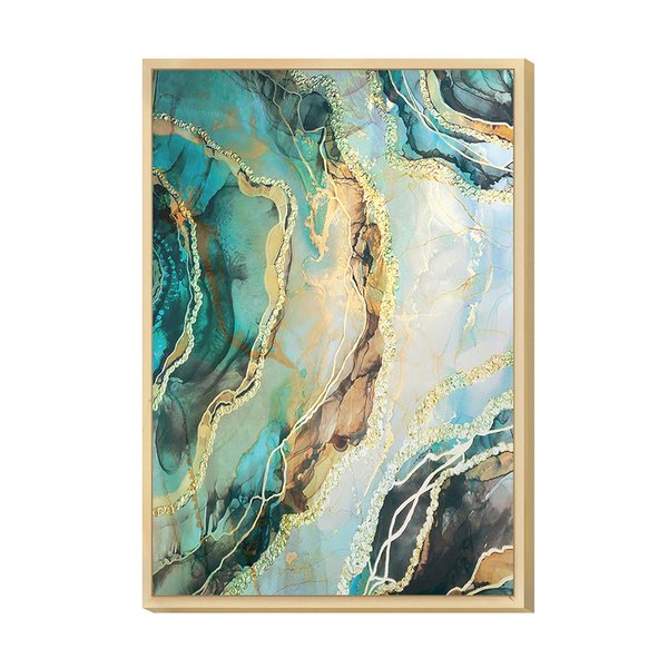 Quadro Decorativo para Sala Moderna Verde Tons Azul Abstrato Quadro Decorativo para Sala Moderna Verde Tons Azul Abstrato