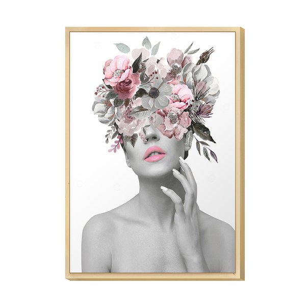 Quadro Decorativo Mulher com Flores Surreal Quadro Decorativo Mulher com Flores Surreal