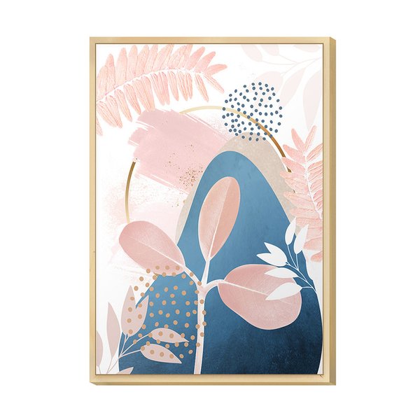 Quadro Decorativo para Cozinha Desenho Plantas Rose Gold Blue Quadro Decorativo para Cozinha Desenho Plantas Rose Gold Blue