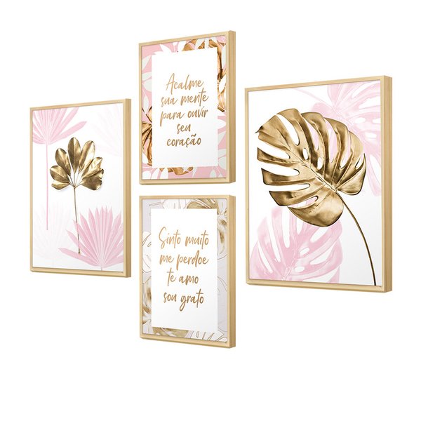 Kit 4 Quadros para Cozinha com Frases Motivacionais Kit 4 Quadros para Cozinha com Frases Motivacionais