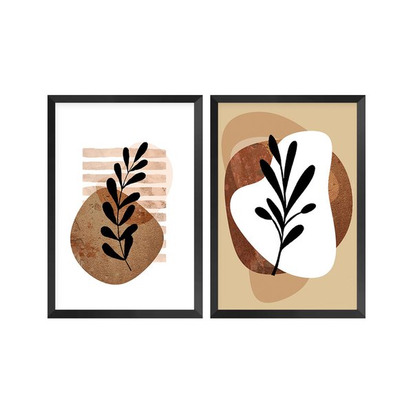 Kit 2 Quadros Decorativos Ramos Delicado Minimalista Decoração Kit 2 Quadros Decorativos Ramos Delicado Minimalista Decoração