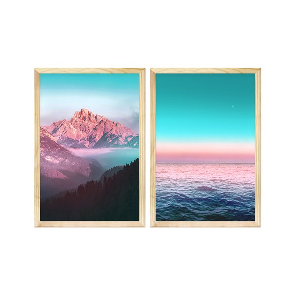 Kit 2 Quadros Decorativos Mar Paisagem Decoração Sala Kit 2 Quadros Decorativos Mar Paisagem Decoração Sala
