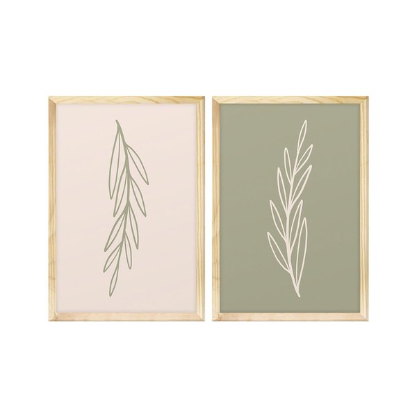Kit 2 Quadros Decorativos para Quarto Minimalista Ramos Kit 2 Quadros Decorativos para Quarto Minimalista Ramos