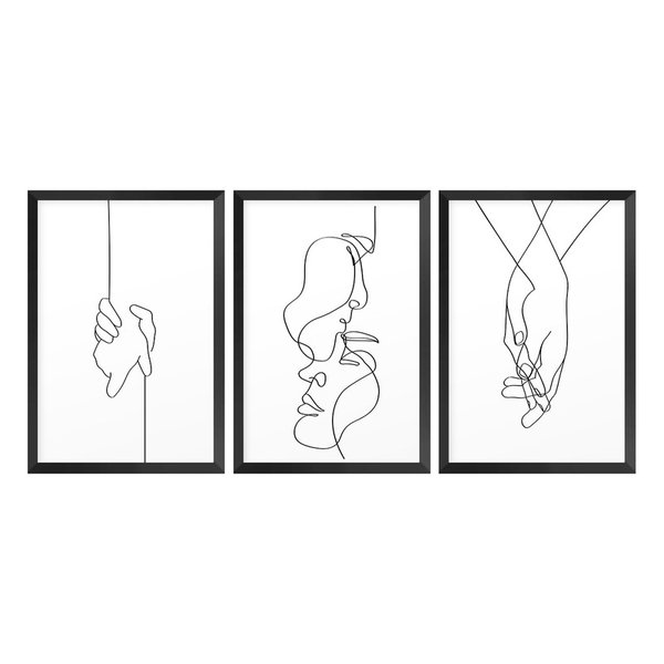 Kit 3 Quadros Decorativos Quarto Casal Minimalista Amor Kit 3 Quadros Decorativos Quarto Casal Minimalista Amor