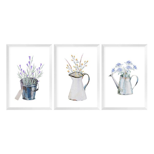 Kit 3 Quadros Decorativos para Cozinha Flores Plantas Sala Kit 3 Quadros Decorativos para Cozinha Flores Plantas Sala
