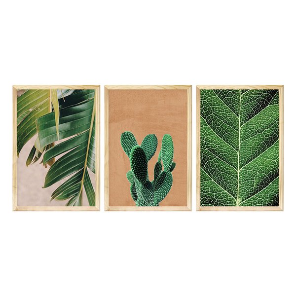 Kit 3 Quadros para Decoração Folhas Plantas Hall de Entrada Kit 3 Quadros para Decoração Folhas Plantas Hall de Entrada