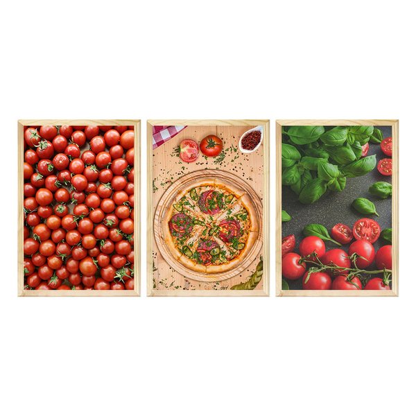 Kit 3 Quadros para Decoração Pizza Sala Jantar Parede Kit 3 Quadros para Decoração Pizza Sala Jantar Parede