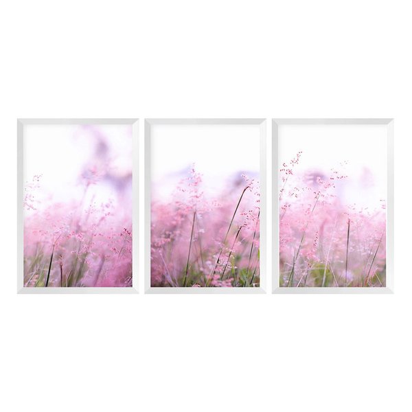 Kit 3 Quadros para Decoração Flores Plantas Cozinha Sala Kit 3 Quadros para Decoração Flores Plantas Cozinha Sala
