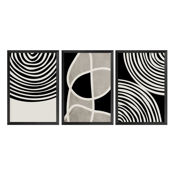 Kit 3 Quadros para Decoração Escritório Geométrico Sala Kit 3 Quadros para Decoração Escritório Geométrico Sala