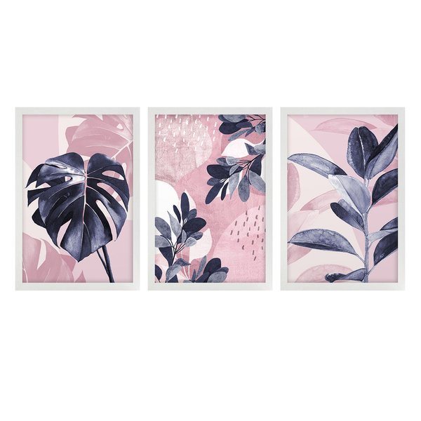 Kit 3 Quadros Decorativos Folhagens Plantas Sala Quarto Kit 3 Quadros Decorativos Folhagens Plantas Sala Quarto