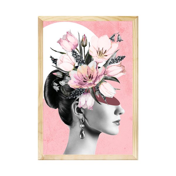 Quadro Decorativo Mulher Flores Colorido Moderno Quadro Decorativo Mulher Flores Colorido Moderno