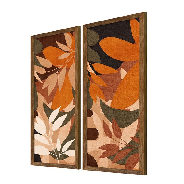 Dupla de Quadros para Decoração Folhagem Plantas Cozinha Sala Dupla de Quadros para Decoração Folhagem Plantas Cozinha Sala