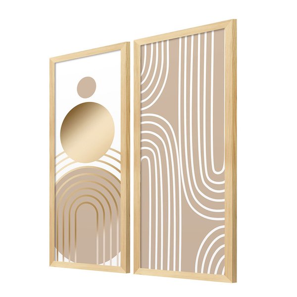 Kit 2 Quadros Decorativos Geométrico Minimalista Quarto Sala Kit 2 Quadros Decorativos Geométrico Minimalista Quarto Sala