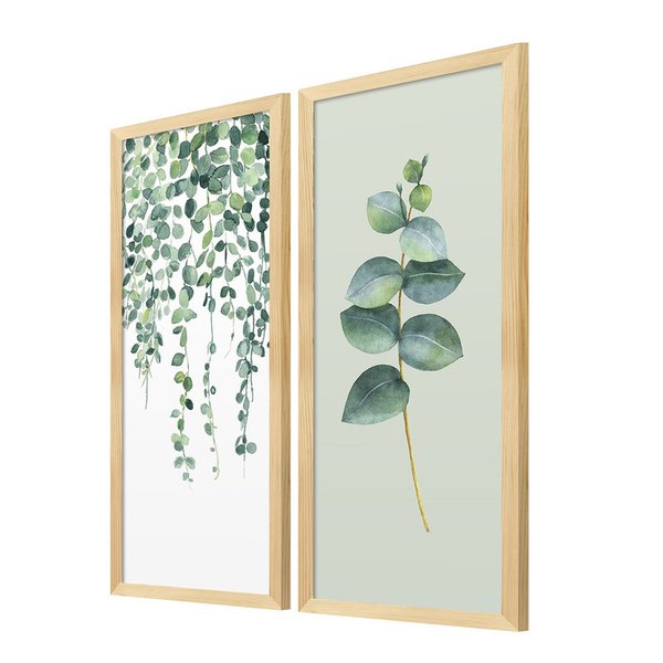 Kit 2 Quadros Decorativos Folhagem Ramos Decoração Sala Kit 2 Quadros Decorativos Folhagem Ramos Decoração Sala