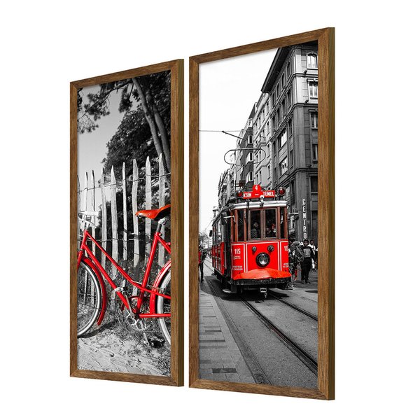 Dupla de Quadros para Decoração Moderno Paisagem Cidade Sala Dupla de Quadros para Decoração Moderno Paisagem Cidade Sala
