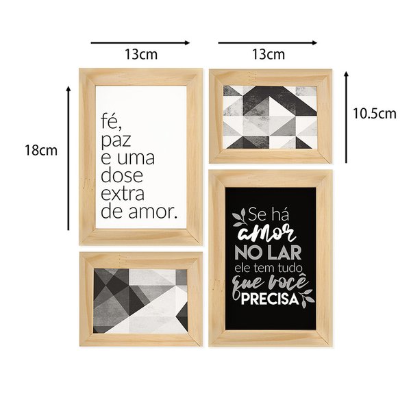 Conjunto Quadros Decorativos 4 peças MDF 20x30 Gratidão e Fé - Mastertel  Shop - Compre Agora