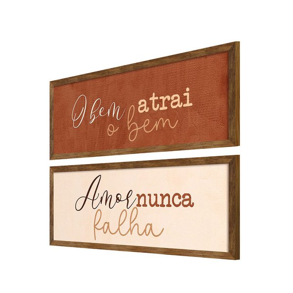 Dupla de Quadros Decoração Frases Amor Hall de Entrada Sala Dupla de Quadros Decoração Frases Amor Hall de Entrada Sala