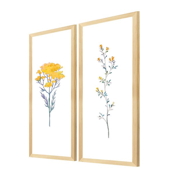 Kit 2 Quadros para Decoração Flores Ramos Sala Parede Quarto Kit 2 Quadros para Decoração Flores Ramos Sala Parede Quarto
