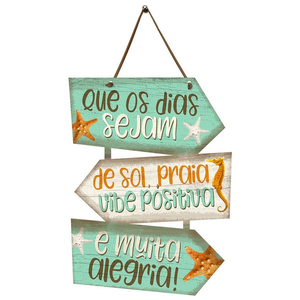 Placa Indicativa para Decoração Frases Praia Placa Indicativa para Decoração Frases Praia