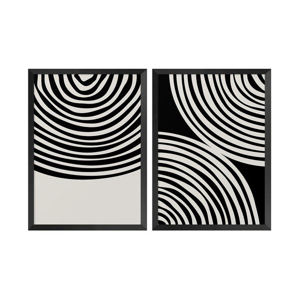 Kit 2 Quadros Decorativos Moderno Geométrico Formas Quarto Kit 2 Quadros Decorativos Moderno Geométrico Formas Quarto