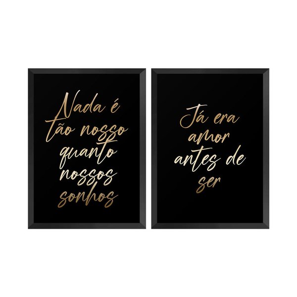Kit 2 Quadros Decorativos Frases Amor Quarto Casal Kit 2 Quadros Decorativos Frases Amor Quarto Casal