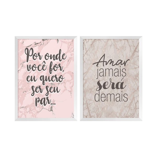 Kit 2 Quadros Decorativos Quarto Casal Amor Frases Kit 2 Quadros Decorativos Quarto Casal Amor Frases