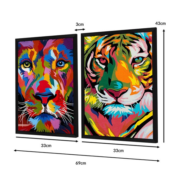 Quadro Decorativo Canvas Animal Selvagem Tigre Por do Sol