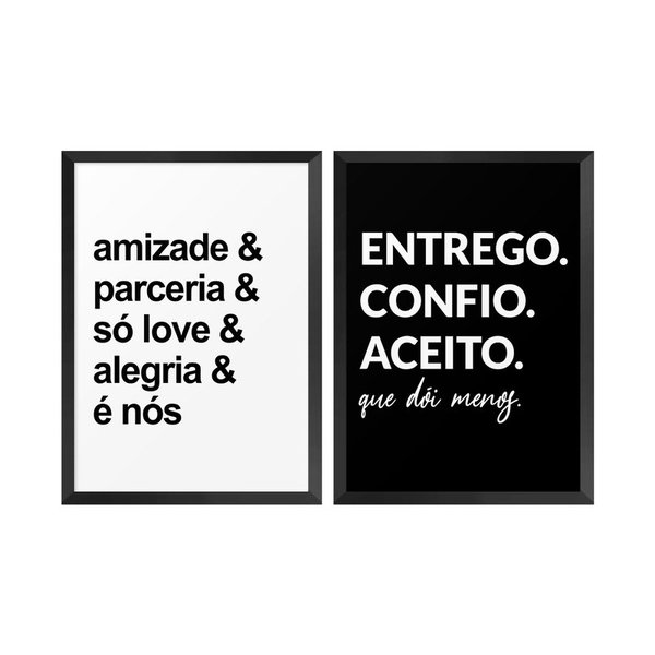 Kit 2 Quadros para Decoração Frases Amor Sala Quarto Kit 2 Quadros para Decoração Frases Amor Sala Quarto
