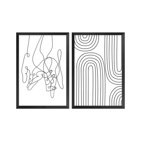 Kit 2 Quadros Decorativos de Parede Quarto Casal Minimalista Kit 2 Quadros Decorativos de Parede Quarto Casal Minimalista