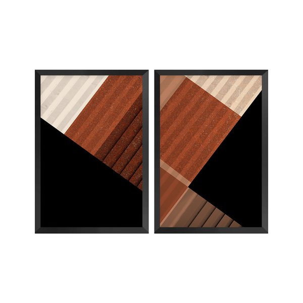 Kit 2 Quadros Decorativos Geométricos Modernos para Escritório Kit 2 Quadros Decorativos Geométricos Modernos para Escritório