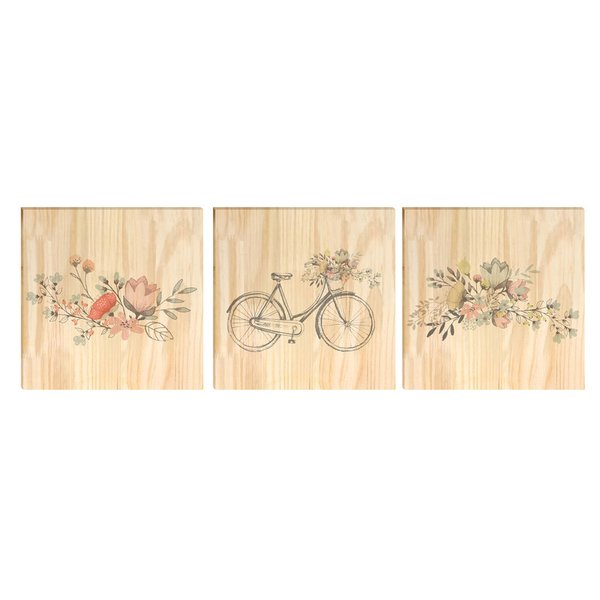 Kit 3 Quadros Decorativos para Sala Cozinha Flores Folhas Kit 3 Quadros Decorativos para Sala Cozinha Flores Folhas