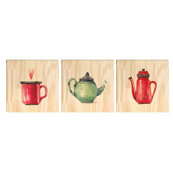 Kit 3 Quadros para Decoração Cozinha Café Xícara Sala Kit 3 Quadros para Decoração Cozinha Café Xícara Sala