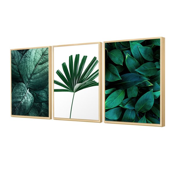 Kit 3 Quadros Decorativos Folhas Folhagens Elegante Cozinha Kit 3 Quadros Decorativos Folhas Folhagens Elegante Cozinha