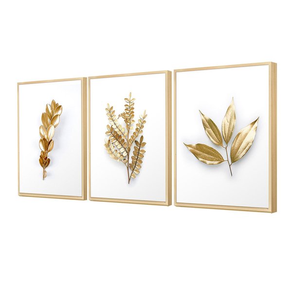 Kit 3 Quadros para Decoração Flores Plantas Brancas Cozinha Kit 3 Quadros para Decoração Flores Plantas Brancas Cozinha
