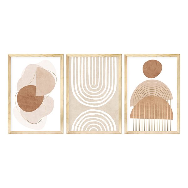 Kit 3 Quadros Decorativo Sala Ambiente Moldura Pinus Geométrico Minimalista Moderno Kit 3 Quadros Decorativo Sala Ambiente Moldura Pinus Geométrico Minimalista Moderno