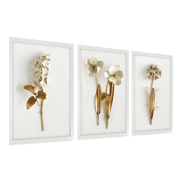 Kit 3 Quadros para Decoração Plantas Flores Cozinha Sala Kit 3 Quadros para Decoração Plantas Flores Cozinha Sala