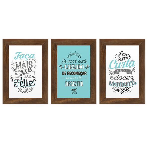 Placa Decorativa Frases de Motivação Nunca Desista 30x40cm